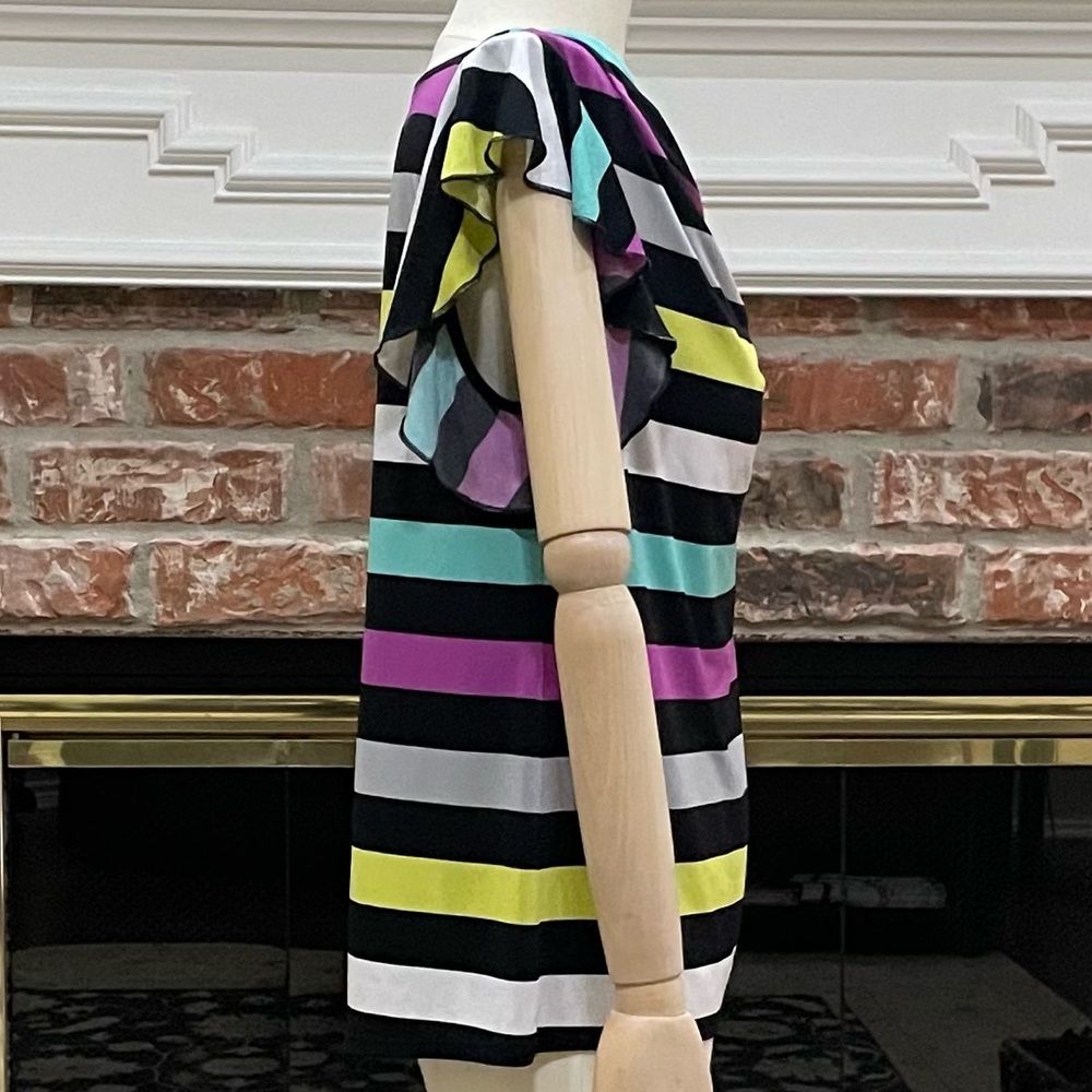 Vintage Y2K neon striped, ruffled top / S / Excellent condition - Picture 4 of 12